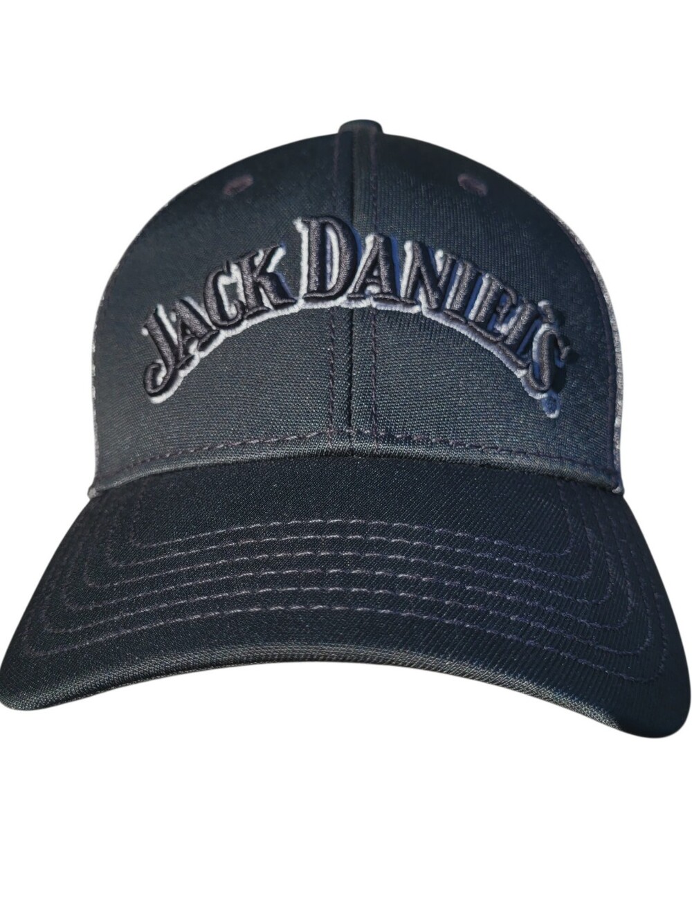 Jack Daniel's Monochrome Mesh Trucker Hat Black/Grey Strapback Cap NWOT